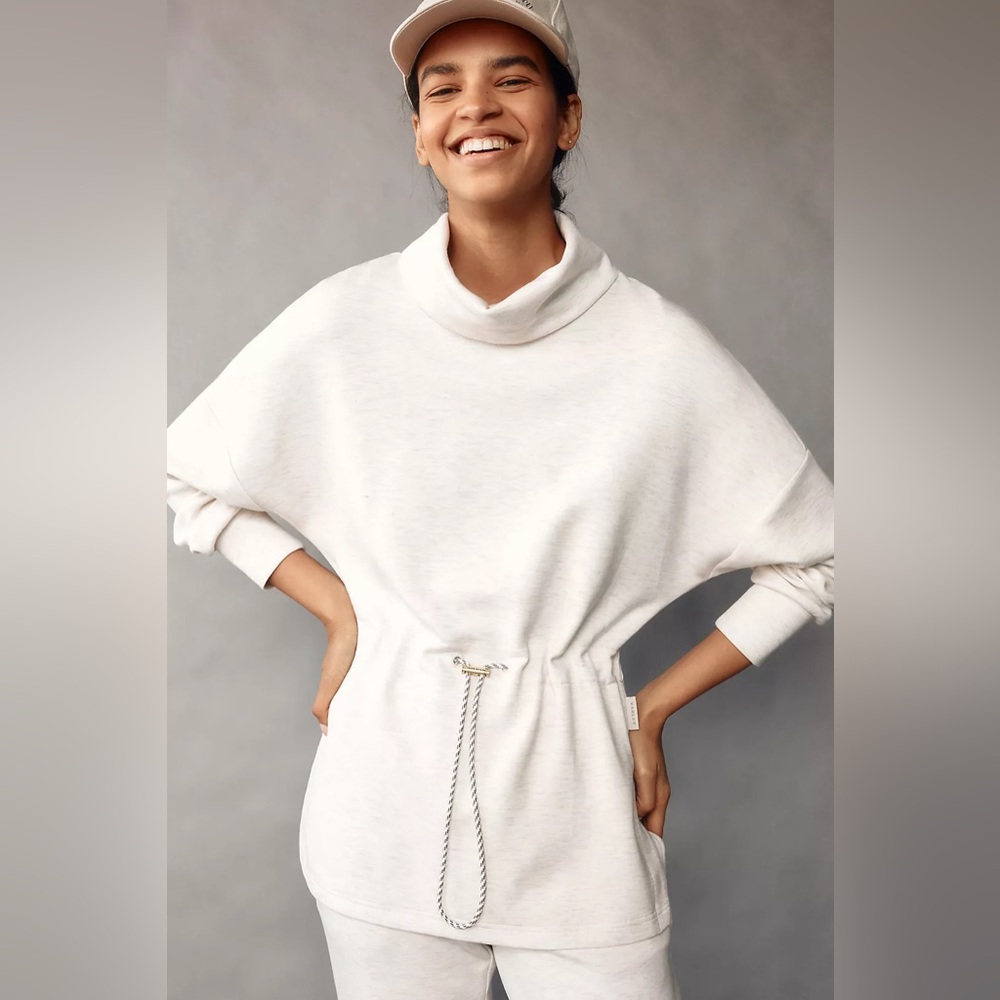 EUC Varley Freya Sweatshirt, Medium, Ivory Marl
